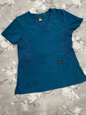 Planet Koi Teal Scrub Top Size Small